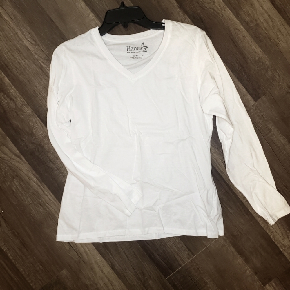 White Long Sleeve Hanes Shirt